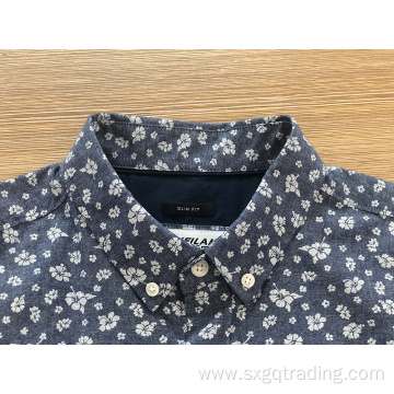 Male 100% cotton button-up print shirt